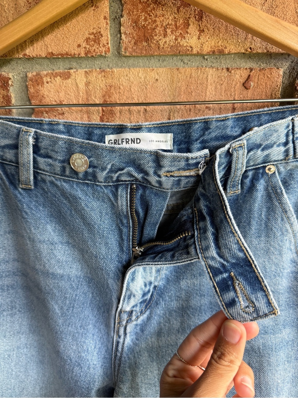 GRLFRND x Maggie MacDonald The Leigh Mid Rise Denim Trouser Wide Leg Jeans XS - Picture 5 of 11